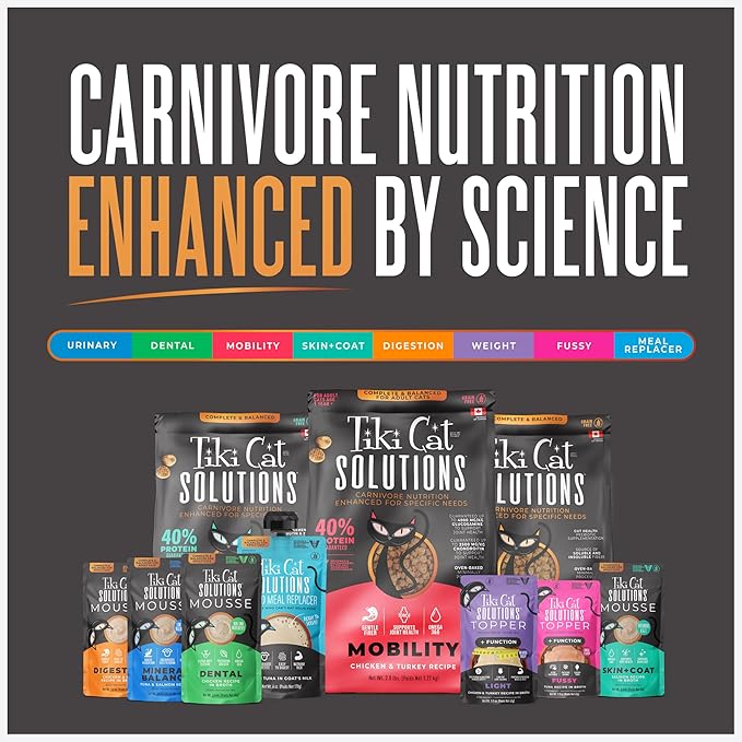 Tiki Cat Solutions Topper Multipack, Skin Coat, Salmon Recipe in Broth, 1.5 oz. Pouch (12 Pack)