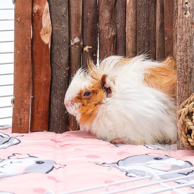 Guinea Pig Cage Liners Waterproof Guinea Pig Pee Pads, Digital Print Washable Reusable & Anti Slip Guinea Pig Bedding Fast and Super Absorb Water for Small Animals Rabbit Hamster Rat