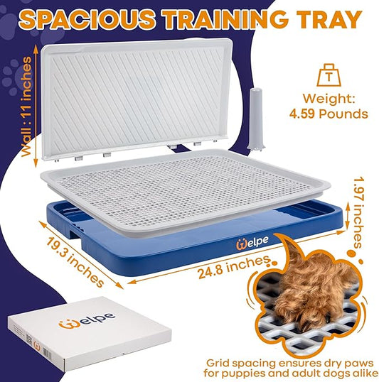 Welpe Dog Litter Box – The Perfect Indoor Dog Potty Tray with High Walls for Small & Medium Dogs, Mess-Free Puppy Training, Protects Floors & Makes Housebreaking Easy!