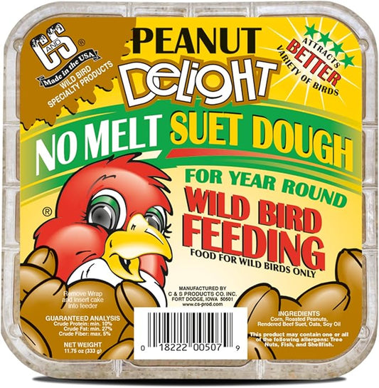 C&S Peanut Delight No Melt Suet Dough 11.75 Ounces, 8 Pack