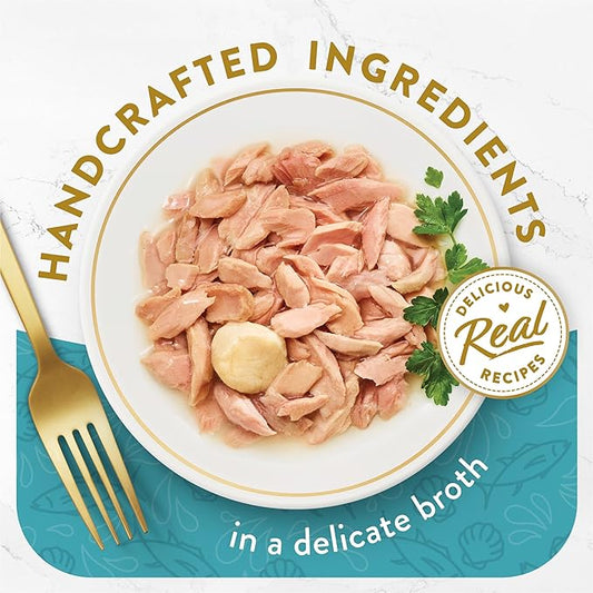 Purina Fancy Feast Appetizers Lickable Grain Free Wet Cat Food Topper Light Meat Tuna Appetizer with Scallop - (Pack of 10) 1.1 oz. Trays