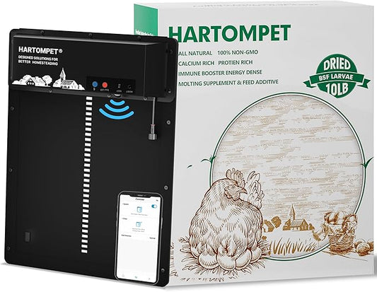 Dried BSF Larvae for Chickens - Non-GMO Poultry Feed Supplement, 85X More Calcium Than Mealworms, 10LB Grub Worms Perfect for Molting & Laying Hens, Ducks, and Wild Birds