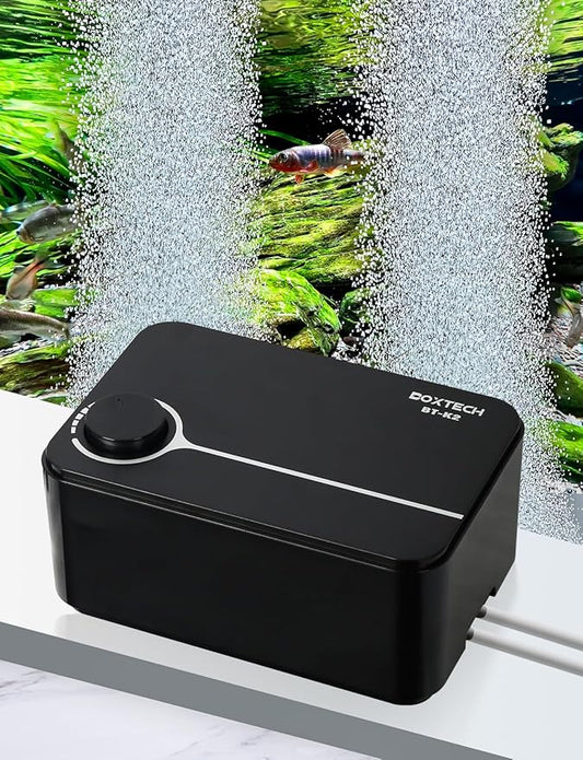 UPETTOOLS Aquarium Air Pump, Fish Tank Air Pump Ultra Quiet Powerful Bubbler Aerator, 5W 4L/min, Adjustable Dual Outlet, for 10-180 Gallon Fish Tank