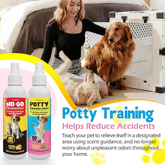 Dog Potty Training Spray Set, Indoor & Outdoor Potty Training for Dogs & Puppies, Stops Urination & Marking, Puppy Essentials, 5.75 fl.oz