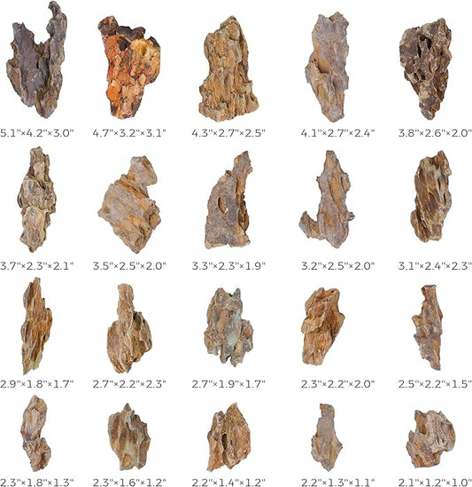 2-4 Inches Natural Dragon Stone 20 PCS Aquarium Rocks for Aquascaping, Aquarium Landscaping, Terrariums, Fish Tank Decoration, Vivariums, Paludarium, Reptile and Amphibian Enclosures