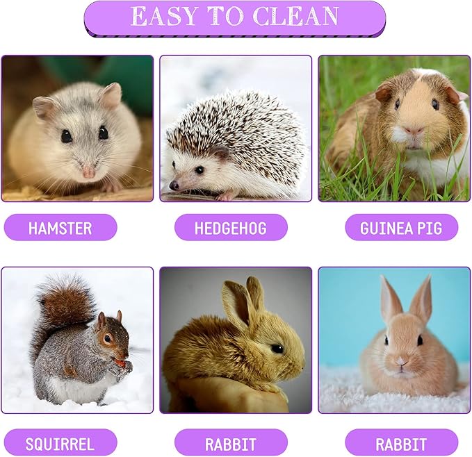 Shappy 2 Pcs Guinea Pig Hideout Hideaway Corner Fleece Toys Cage Accessories Cute Ferret Hammock for Ferrets Chinchillas Hedgehogs Small Pets(Grey with Pink, Grey with Purple, Heart-Shape)