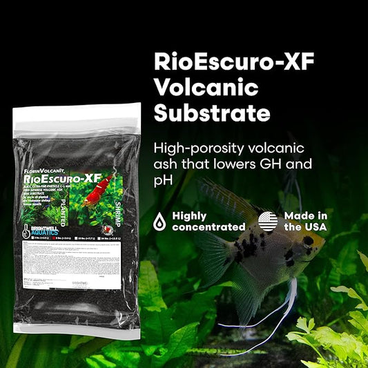 Brightwell Aquatics FlorinVolcanīt Rio Escuro-XF – Volcanic Substrate for Planted Aquariums & Shrimp Tanks – Lowers GH & pH – Supports Root Growth, 2lbs
