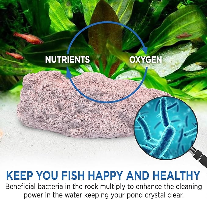 Fish Tank Rocks for Enhancing Water Clarity with Your Regular Cleaning Routine, Fish Friendly Aquarium Rocks, All Natural Aquarium Decor, Small, Up to 750 Gallons