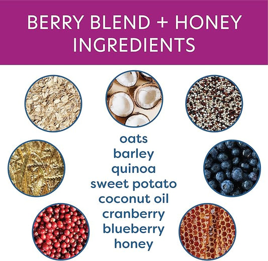 Body and Soul PB+A Berry Blend & P+LG Natural Crunchy Baked Dog Treats 10oz Multi (2 Pack Berry Blend + Honey)