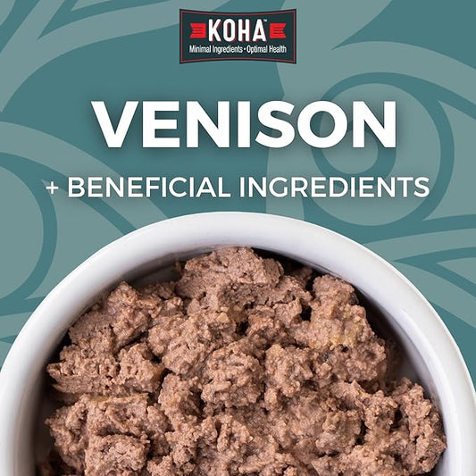 KOHA Limited Ingredient Diet Venison Entrée for Dogs - Grain Free Wet Dog Food with No Fillers - Sensitive Stomach Venison Dog Food, 13 oz - Trial Pack (3 Cans)
