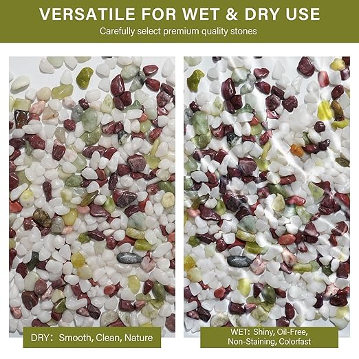 NUPICK 12 lbs Pebbles for Indoor Plants, 3/8 Inch Pea Gravel for Fish Tank, Polished Decorative Rocks for Succulent, Natural River Stones for Vases, Cactus, Landscaping, Bird Bath, Colorful Mixed