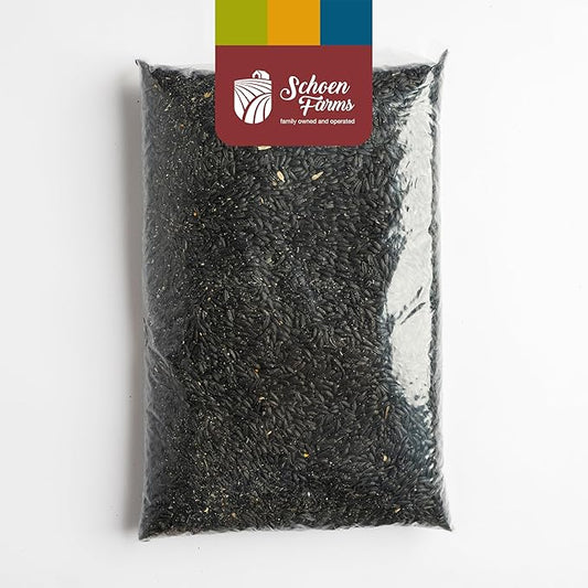 Schoen Farms Striped Sunflower Seeds – Hulled Wild Bird Food – 6 lb Bag – Premium Bird Seed for Cardinals, Jays & Finches