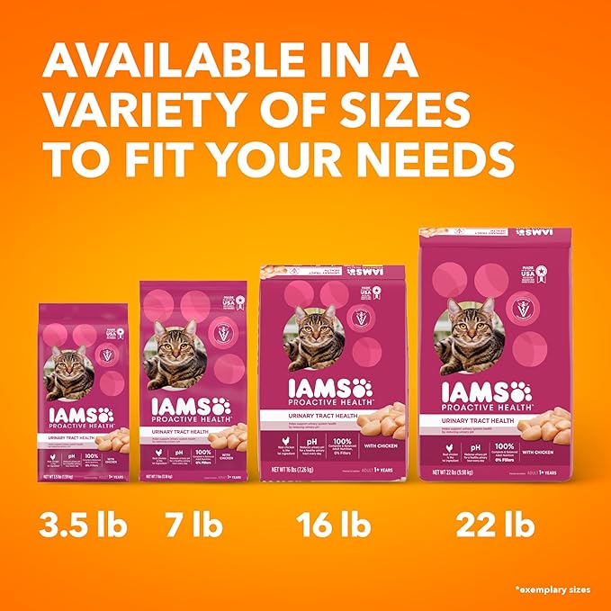 IAMS Proactive Health Adult Urinary Tract Healthy Dry Cat Food with Chicken, 22 lb. Bag