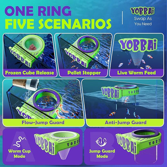 Magnetic Fish Feeding Ring – Strong Magnet Feeder for Betta Goldfish Shrimp, Stops Waste, Anti Jump, Works with Floating Pellets Frozen & Live Worms