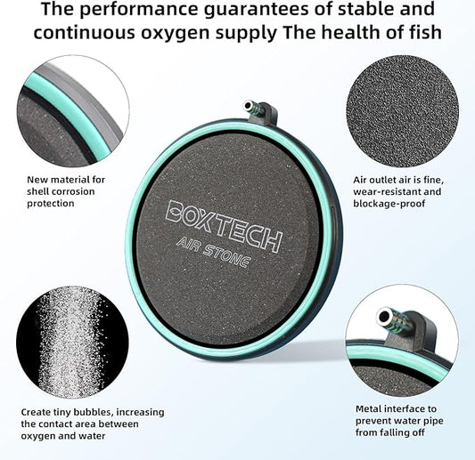 UPETTOOLS 3.2 Inch Air Stone for Aquarium – Quiet High Dissolved Oxygen Diffuser with Control Valve, Nano Bubbles Airstone Kit for Betta, Nano Tank, Shrimp & Freshwater/Saltwater Fish Tanks