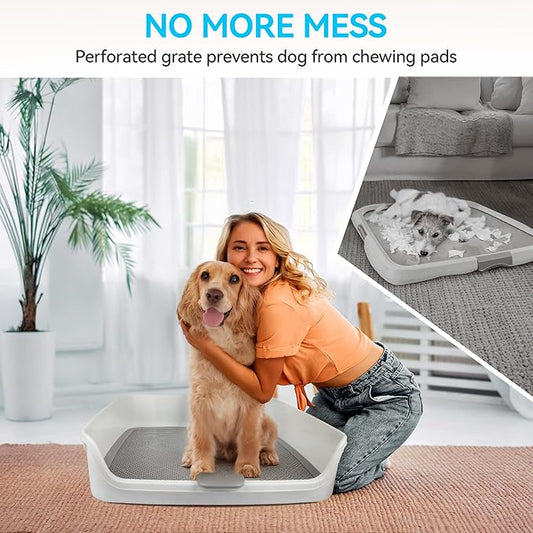 ALL FOR PAWS Pee Pad Holder, XL Dog Litter Box, Puppy Pads Holder, Puppy Potty Tray for Small/Medium/Large Dog Potty Training, 25" x 25"