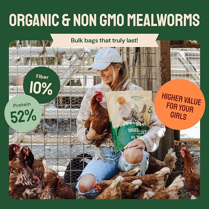 Dried Mealworm Bird Food - 20 Lb Bulk Pack - High Protein Poultry & Chicken Feed - Duck Food & Wild Bird Feed & Quail Treats