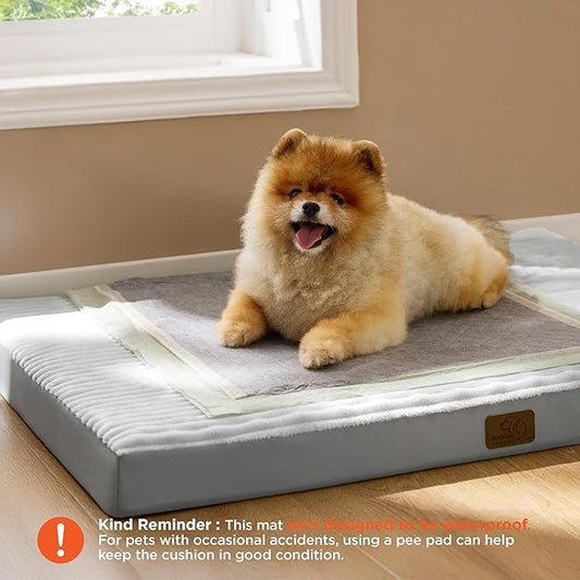 Bedsure Dog Bed for Small Dogs - Orthopedic Pet Beds with Removable Machine Washable Cover, NOT Waterproof Egg Crate Foam Puppy Pad, Suitable for Pet Up to 20 lbs, 23"x17"