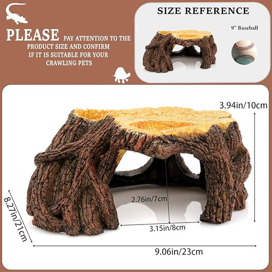 Reptile Hide Cave, Naturalistic Terrarium Décor, Safe Hideout for Ball Pythons, Bearded Dragons, Leopard Geckos