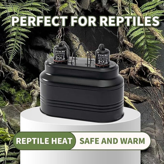 Dual Reptile Light Fixture-Max 160W,with Switches, Fits Reptile Light Heat Lamp UVB Light for Lizards, Snakes,Turtles, and Amphibians E26