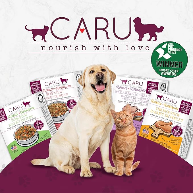 Caru - Classics Pork Stew for Dogs - Healthy Wet Dog Food or Food Topper - Balanced Omega Blend - 12.5 oz Cartons - Pack of 4