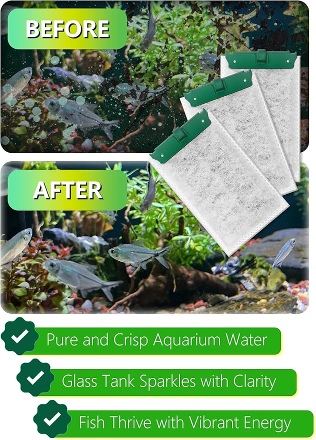 Medium Aquarium Filter Cartridges Compatible with Tetra Whisper Bio-Bag Filters, Fish Turtle Tank Assembled Filters for Tetra Whisper Power Filter 10i IQ10 PF10 & ReptoFilter (Medium-6 Pack)