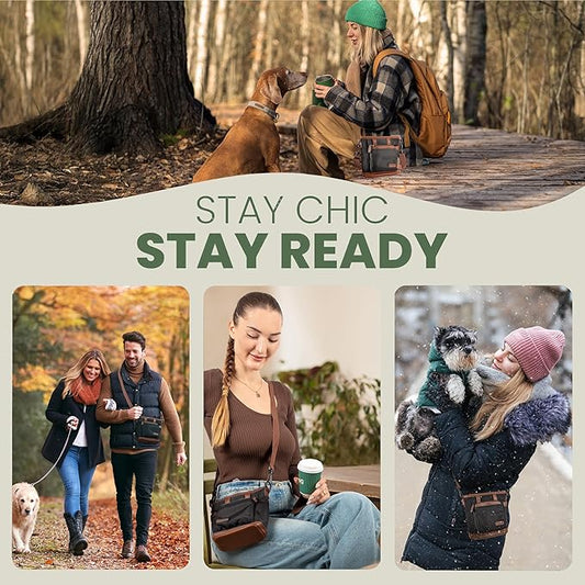 BEAU&FUR Large Dog Treat Pouch with Clicker for Training – 4 Cup Capacity, Built-in Poop Bag Dispenser, Expandable Pocket, Metal Buckle, Large Back Pocket, Ideal Design for Walks and Training – Black