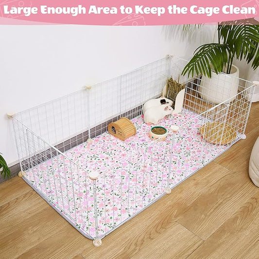 2 Pack Guinea Pig Bedding, Washable Guinea Pig Cage Liner Reusable Guinea Pig Mat Waterproof Guinea Pig Bedding for Cage, Super Absorbant Guinea Pig Pee Pads for Small Animals Hamster Rabbit Squirrel