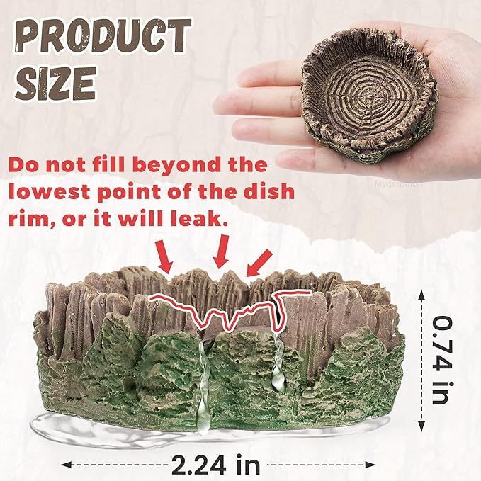 Reptile Water Dish Hermit Crab Food Bowl Small for Tank Feeding 2 Pack