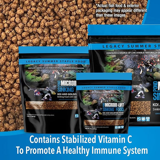 MICROBE-LIFT Sinking Fish Food Pellets for Ponds, Water Gardens, and Fountains, for Live Goldfish and Koi, 18.5 Pounds