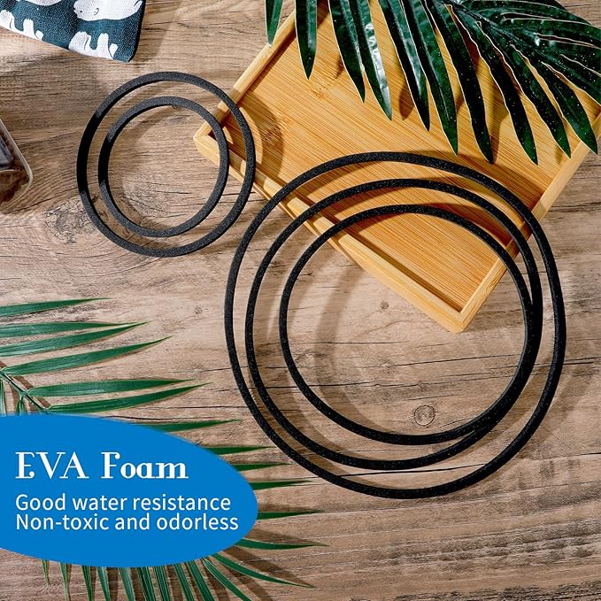 5Pcs Fish Feeding Ring, 5 Sizes Aquarium Feeding Ring for Fish Tank, Round EVA Floating Plant Corral/Aquarium Fish Feeder Ring Filter Out Floating Plants Accessories (Black)