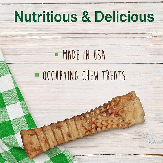 Nylabone Healthy Edibles Natural Dog Chews Long Lasting Turkey & Apple Treats for Dogs, X-Large/Souper (1 Count)