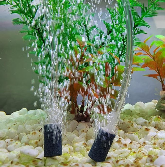 AQUANEAT Aquarium Air Stones 1 inch 12 Pack, Bubble Stone, Aerator Bubble Diffuser, Air Pump Accessories for Aquariums, Fish Tanks, and Hydroponics