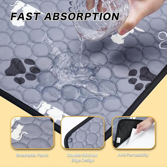 Washable Pee Pads for Dogs, 2 Pack Reusable Puppy Pads, Waterproof Pet Pee Pads for Dog Potty Training, Extra Large Dog Pee Pads for Crate, Playpen, and Whelping, Durable and Absorbent, Gray 48"x48"