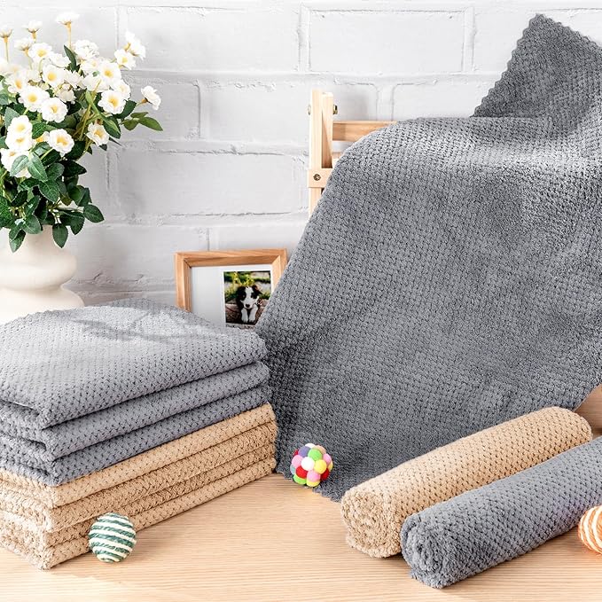 10 Pcs Guinea Pig Cage Liners Washable Rat Bedding for Guinea Pigs Controlling Absorbent Waterproof Pee Pads Blanket for Rabbits Hamster Small Animals Chinchilla(18 x 24 Inch,Gray Coffee)