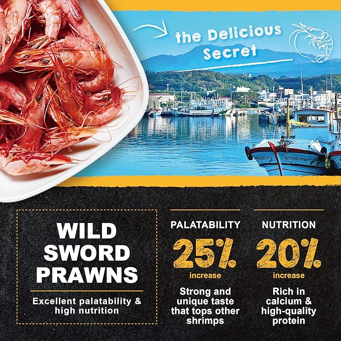 Ultra Fresh Bottom Feeder Fish Food, Sword Prawns, Natural Protein, Balanced Diet, for Catfish, Corydoras, Loaches, Tropical Shrimp Pie 2.05 Ounces