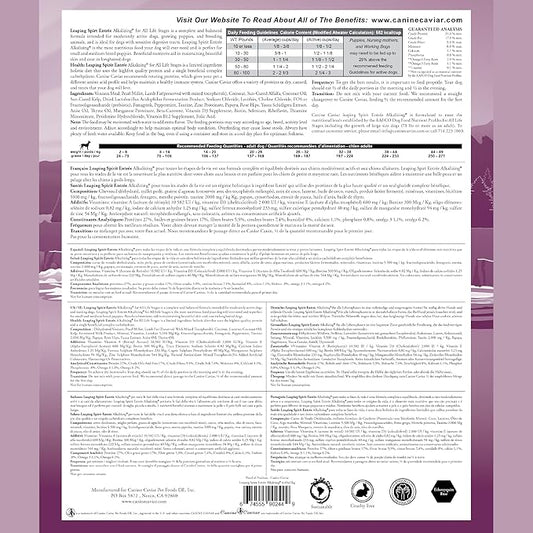 Canine Caviar - Leaping Spirit: Venison & Pearl Millet Alkaline Dry Dog Food, Limited Ingredients, Gluten-Free, Based on Science & Research, Veterinary Alternative Diet (4.4 Pound Bag)