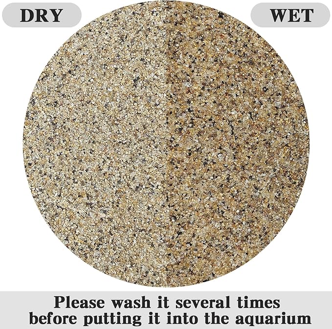5 lbs Aquarium Sand, 0.6-1.2 mm Aquarium Substrate for Freshwater Fish Tank. Decorative River Rocks Gravel for Fish Tank, Plants Potted, Fire Pits, Candle, Vase and Crafts