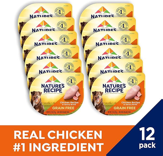 Nature's Recipe Grain Free Chicken Recipe in Savory Broth Wet Dog Food, 2.75 oz. Cup, 12 Count