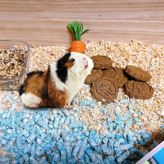 36Pcs Bunny Chew Toys, Grinding Natural Carrot Grass Cake Treats for Rabbits Guinea Pigs Chinchillas Gerbils Hamsters Improves Dental Health(Carrot Rabbit GrassCake)