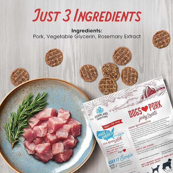 Farmland Traditions New Filler Free Dogs Love Pork Premium Jerky Treats for Dogs (13.5 oz.)
