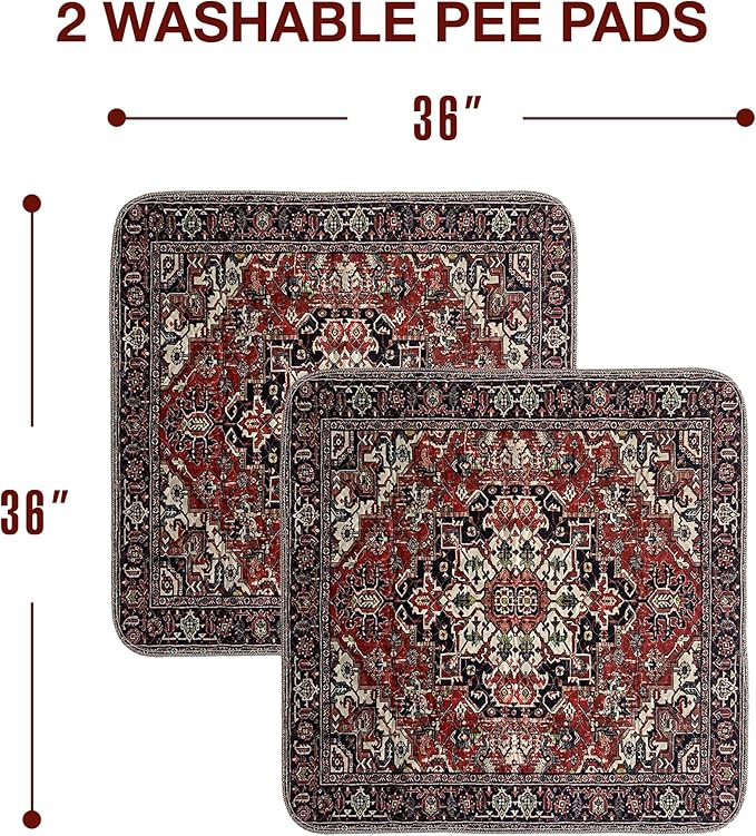 Washable Pee Pads for Dogs - Super Absorbent Reusable Puppy Training Pads - 100% Waterproof, Leak-Proof & Non-Slip Whelping Pads for Pet Housebreaking