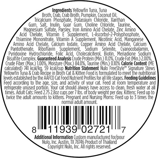 Nulo Freestyle Cat & Kitten Wet Cat Food Signature Stew, Premium All Natural Grain-Free Cat Food Topper with No Added Minerals or Preservatives and High Animal-Based Protein (24 Count)