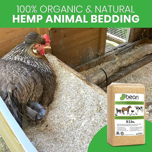 Hemp Animal Bedding 5 Lbs = 25.5 Liters of Natural Ground Hurds - Super Absorbent- DUST Free- for Your Horse, Chicken, Rabbit, Reptile, Hamster, Cage Coop or CAT Litter - USA Grown - Carbon Negative