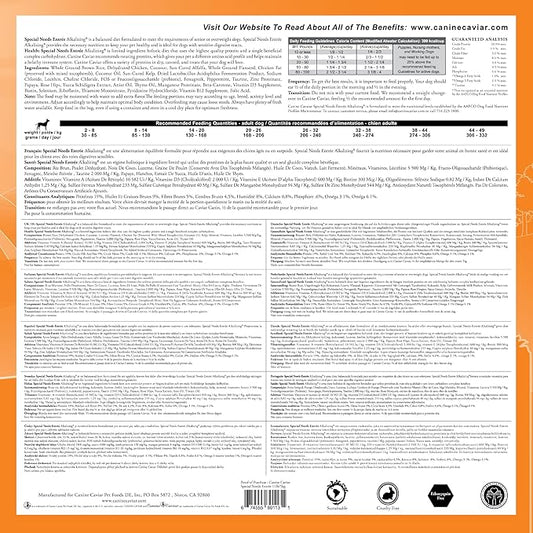 Canine Caviar - Special Needs: Chicken & Brown Rice Alkaline Dry Dog Food, Limited Ingredients, Gluten-Free, Based on Science & Research, Veterinary Alternative Diet (11 Pound Bag)