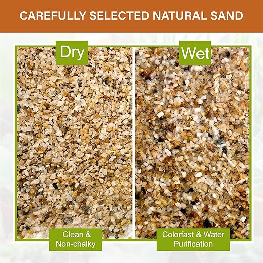 NUPICK 1-2mm Coarse Sand for Plants, 12lb Horticultural Grit for Succulents, Desert Silica Sand for Cactus, Decorative Gravel for Landscaping, Gold Grit for Aquariums, Bonsai, Vases Fillers