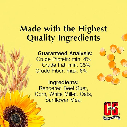 C&S High Energy Suet Treat, 11.75 Ounce, 8 Pack