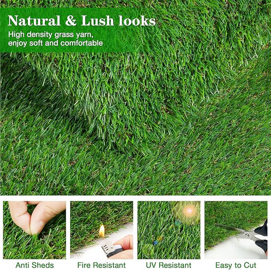 GLOBREEN 2X6 FT Artificial Turf Grass Runner Rug for Dogs, Thick Realistic Fake Grass for Patio, Balcony, Indoor Outdoor Puppy Potty Training Turf, with Drainage Hole