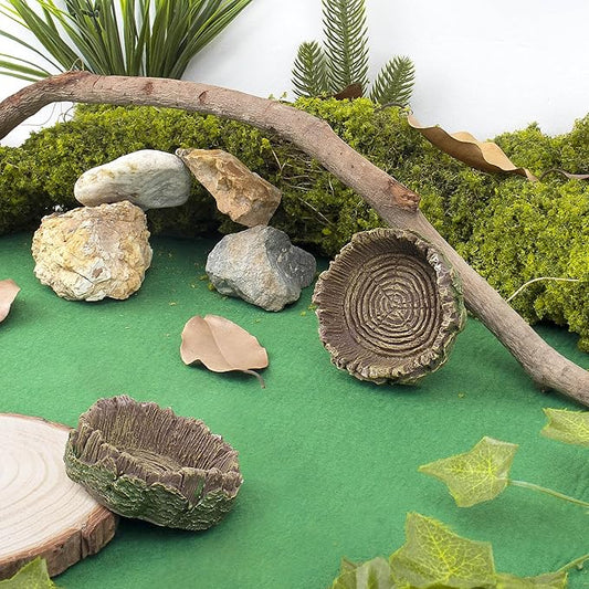 Reptile Water Dish Hermit Crab Food Bowl Small for Tank Feeding 2 Pack