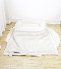 Waterproof Pet Blanket Soft Calming Dog Blanket Cozy Sherpa Fleece Blanket Reversible Furniture Protector Cover for Small Medium Large Dogs Cats Machine Washable, Cream 35x25 in